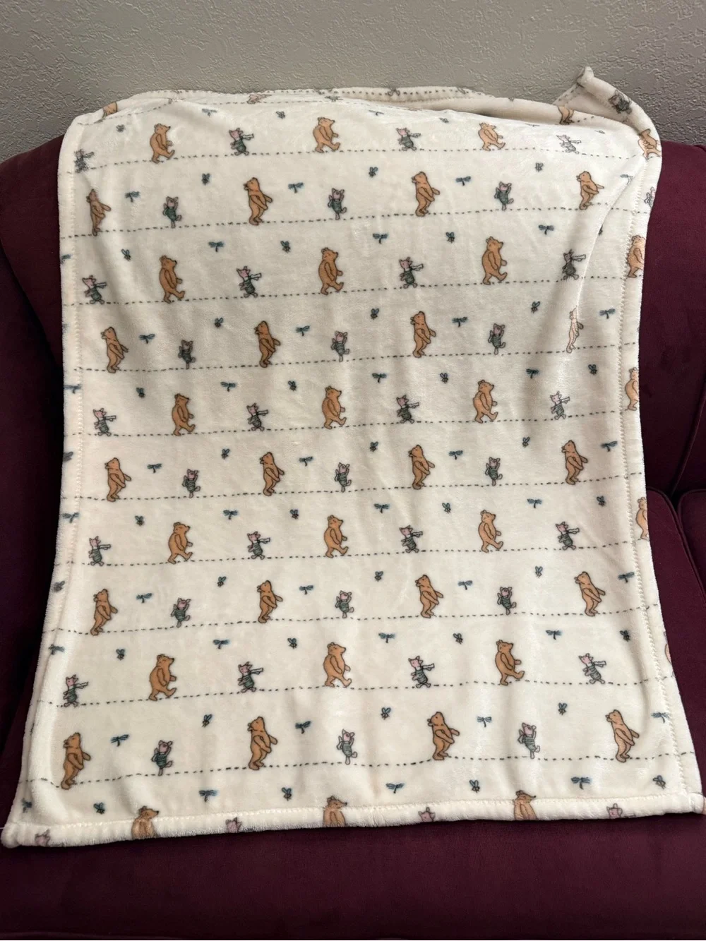 2 Pooh Bear Collection Winnie the Pooh Plush Blankets BUNDLE